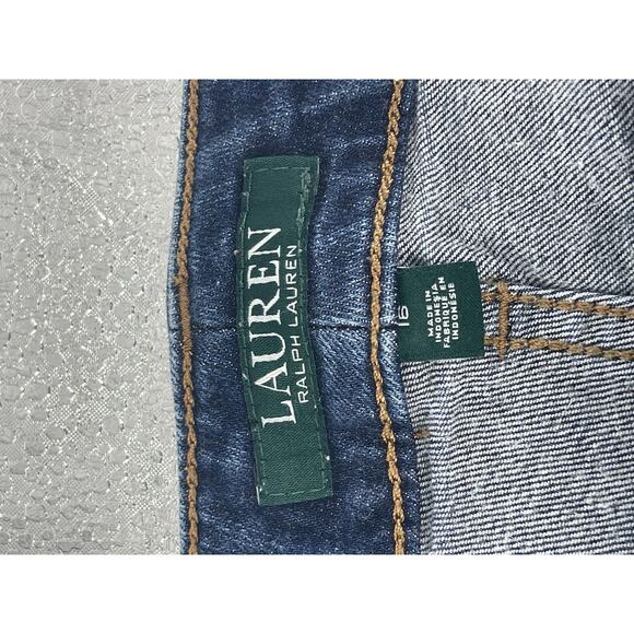 Lauren Ralph Lauren Medium Wash Blue Denim Tapered Mom Jeans Women's Size 16 - Picture 7 of 11